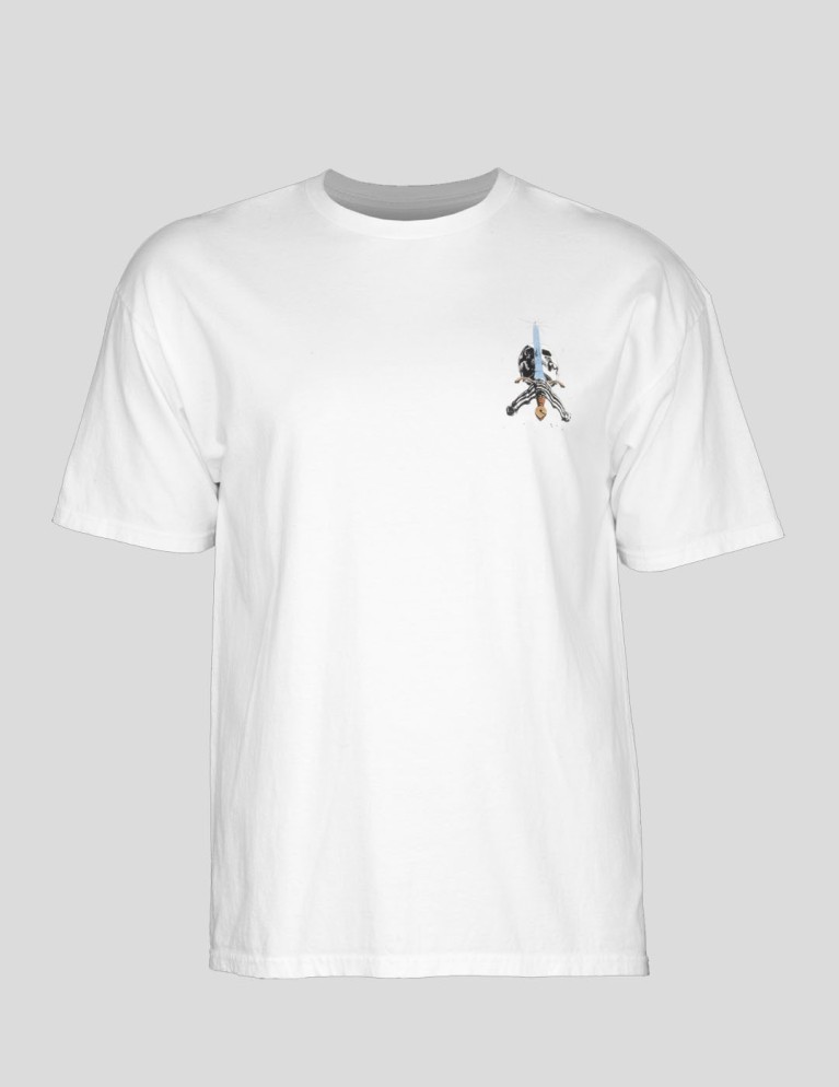 T-shirt POWELL PERALTA skull and sword tee white